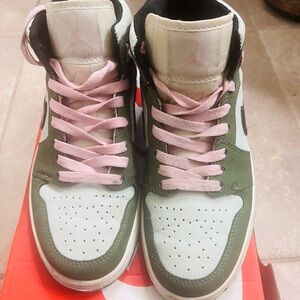 Nike Kids Sneakers with Pink and Green Highlights